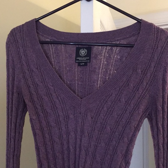 american eagle purple sweater